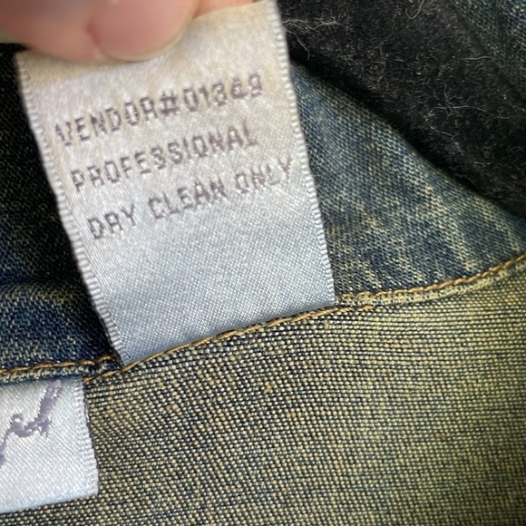 Vintage Spiegel Embroidered  Denim Jacket with Faux Fur Collar and Cuffs - Picture 8 of 12